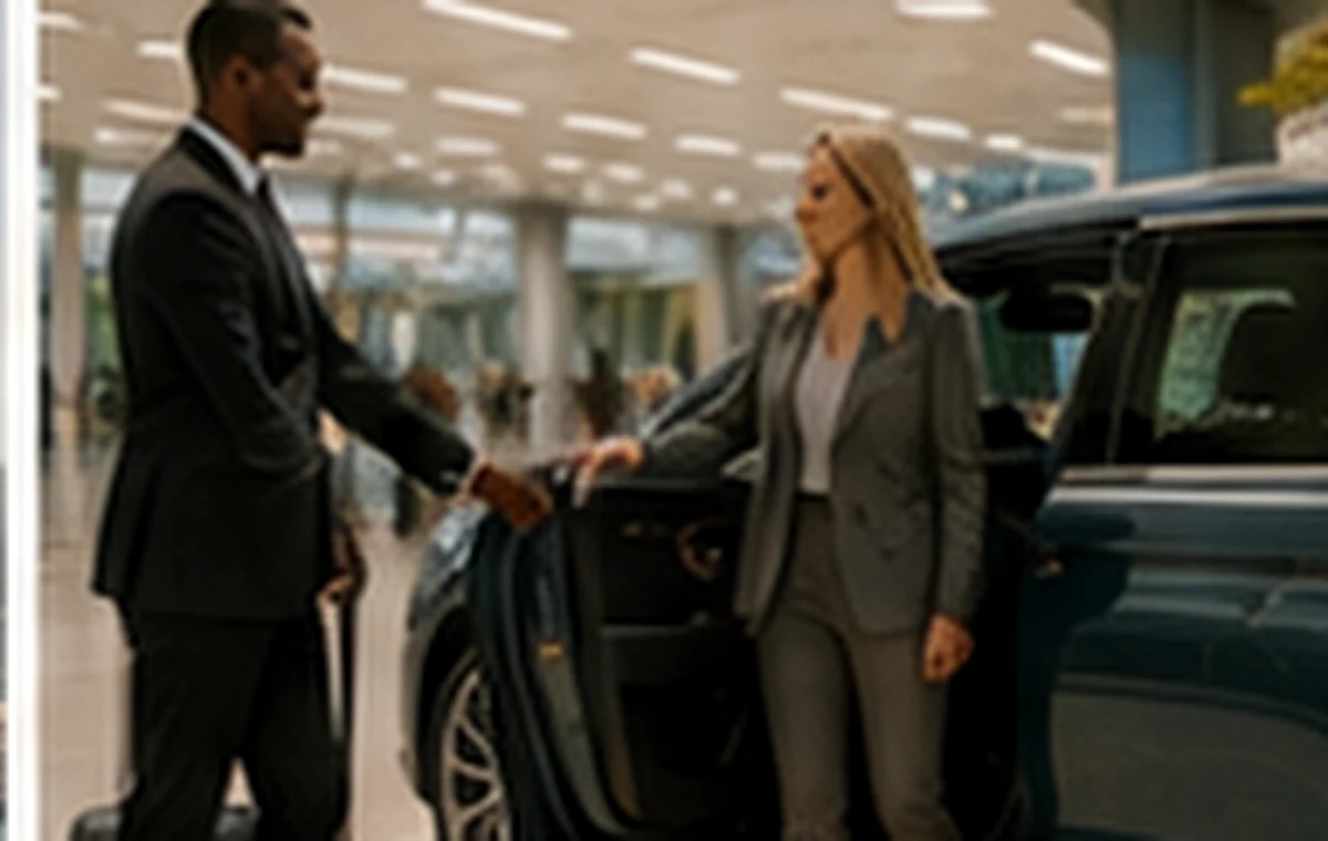 Driver welcoming an international traveller at the airport