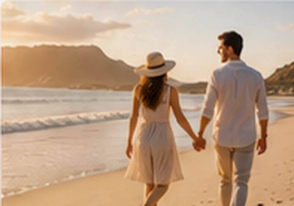 Travellers enjoying a South African beach journey